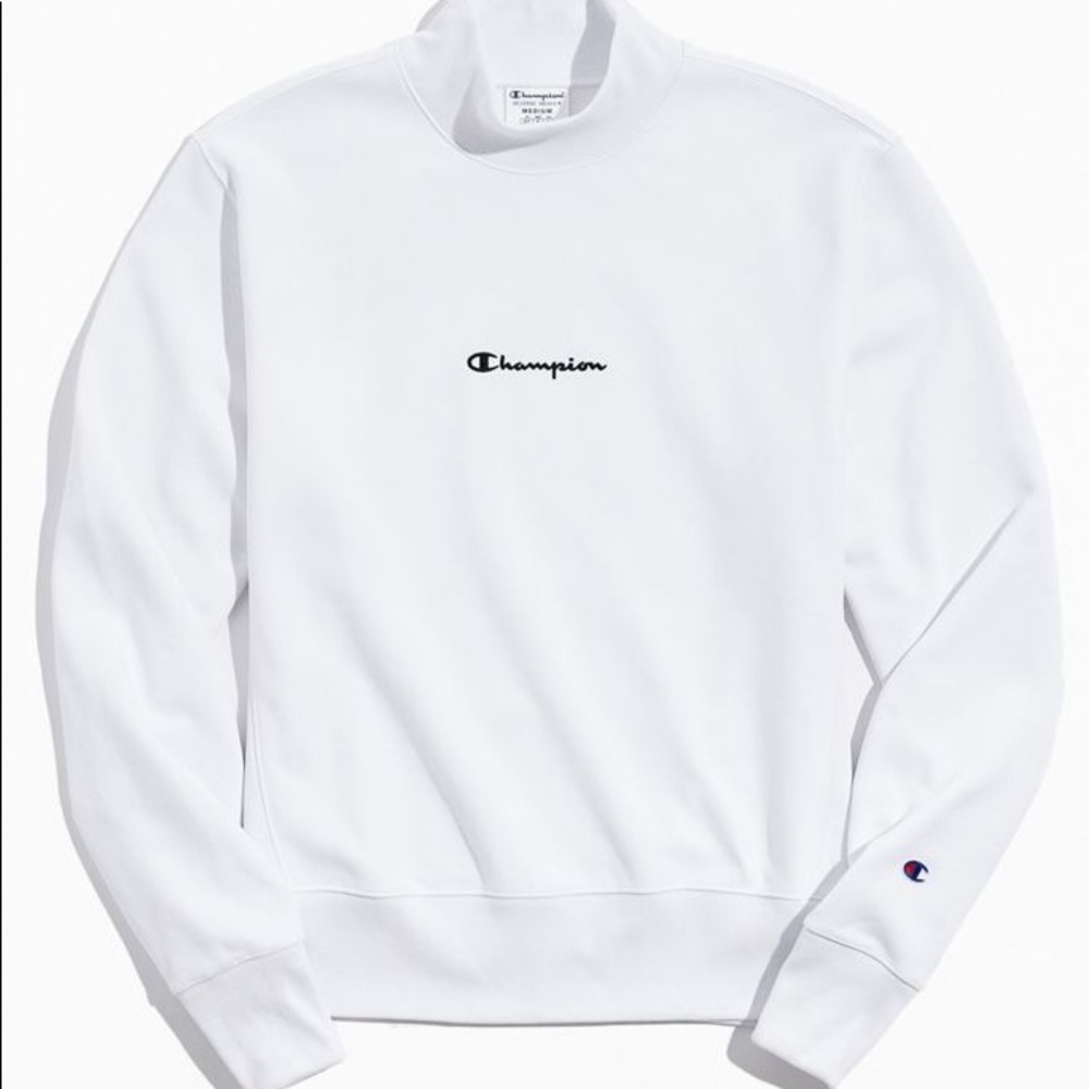 BNWT UO Champion White Logo Script Mock Sweatshirt